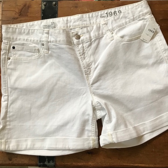 GAP Pants - Gap 16 size 33 slim straight white denim short NWT
